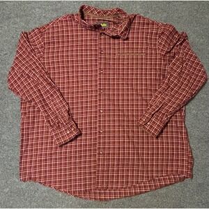 Cabelas Mens‎ 3XLT Tall Plaid Flannel Long Sleeve Button Up Shirt